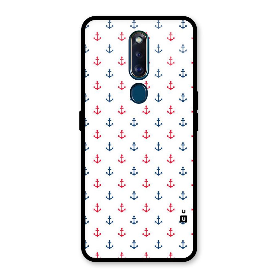 Minimal Anchor Pattern Glass Back Case for Oppo F11 Pro