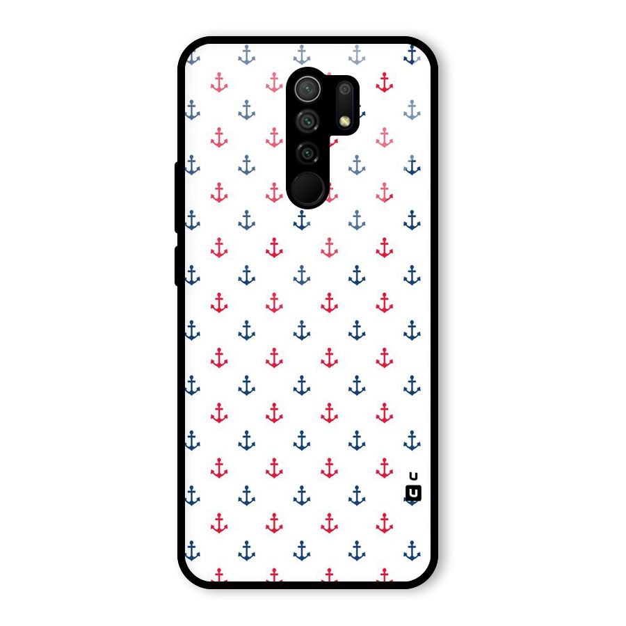 Minimal Anchor Pattern Glass Back Case for Poco M2