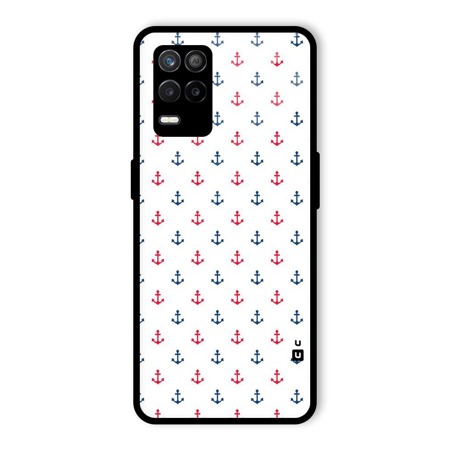 Minimal Anchor Pattern Glass Back Case for Realme 8 5G