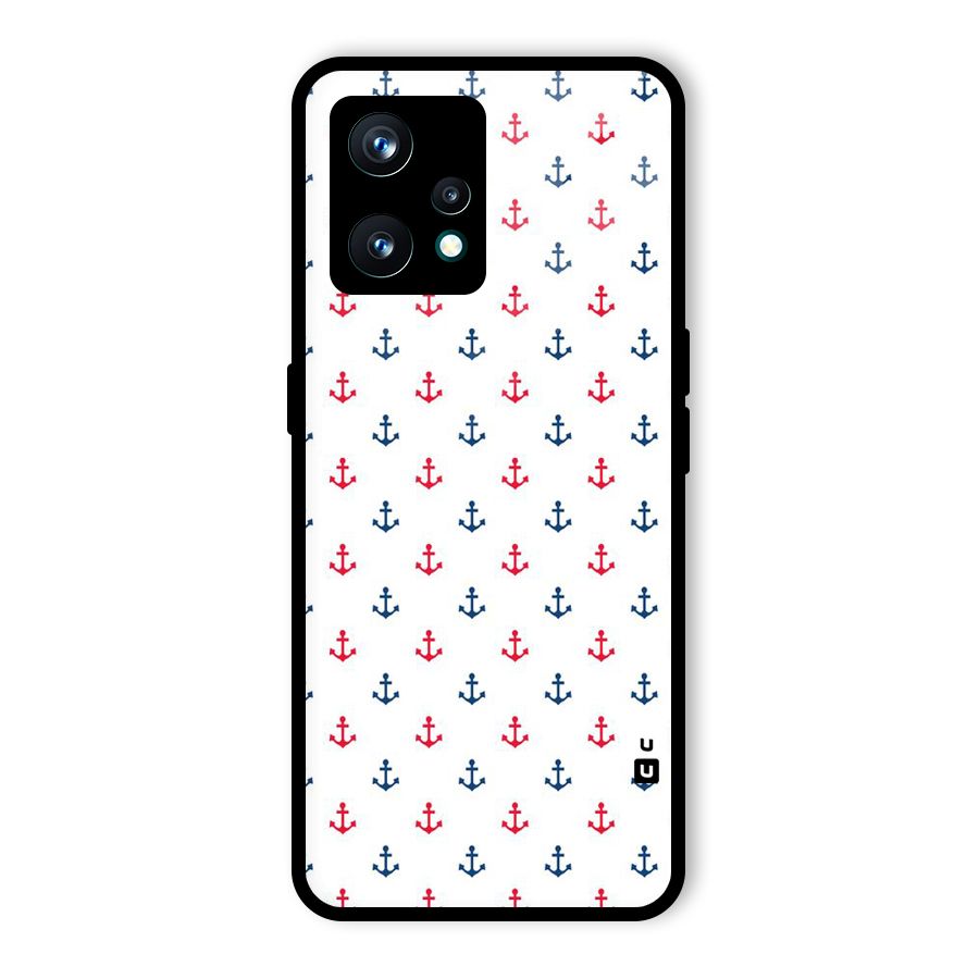 Minimal Anchor Pattern Glass Back Case for Realme 9 Pro Plus 5G