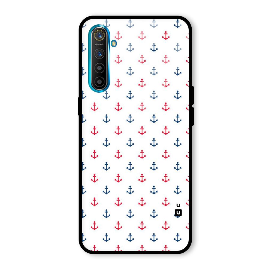 Minimal Anchor Pattern Glass Back Case for Realme X2