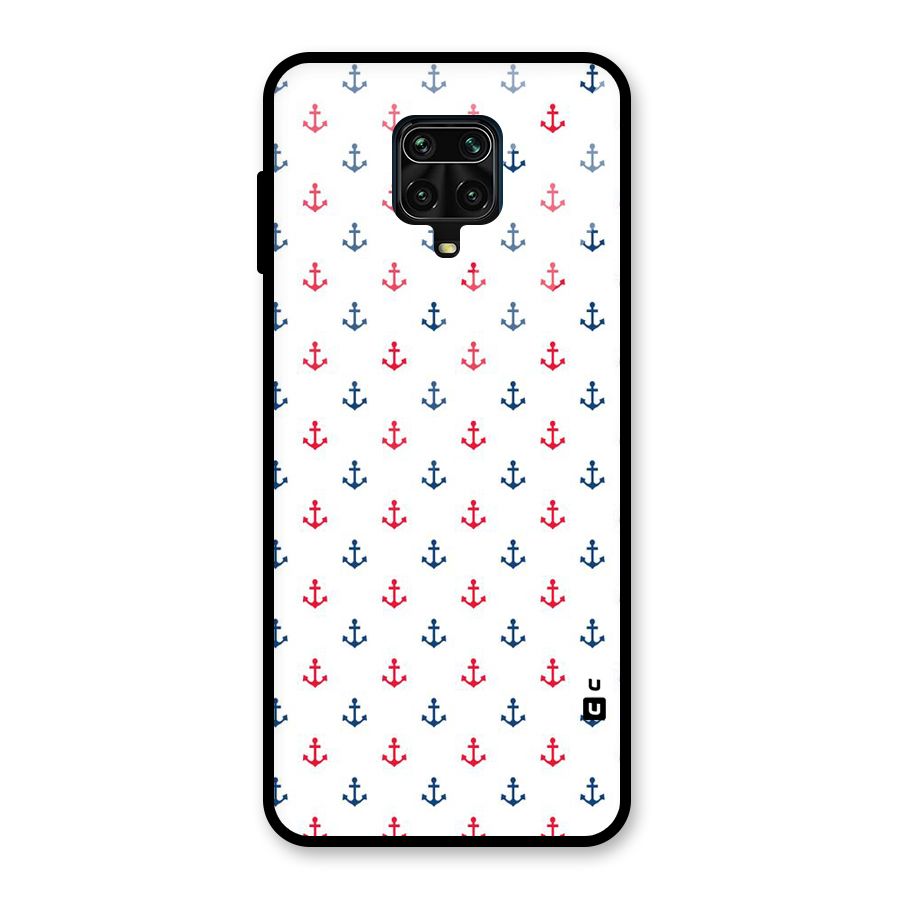 Minimal Anchor Pattern Glass Back Case for Redmi Note 10 Lite