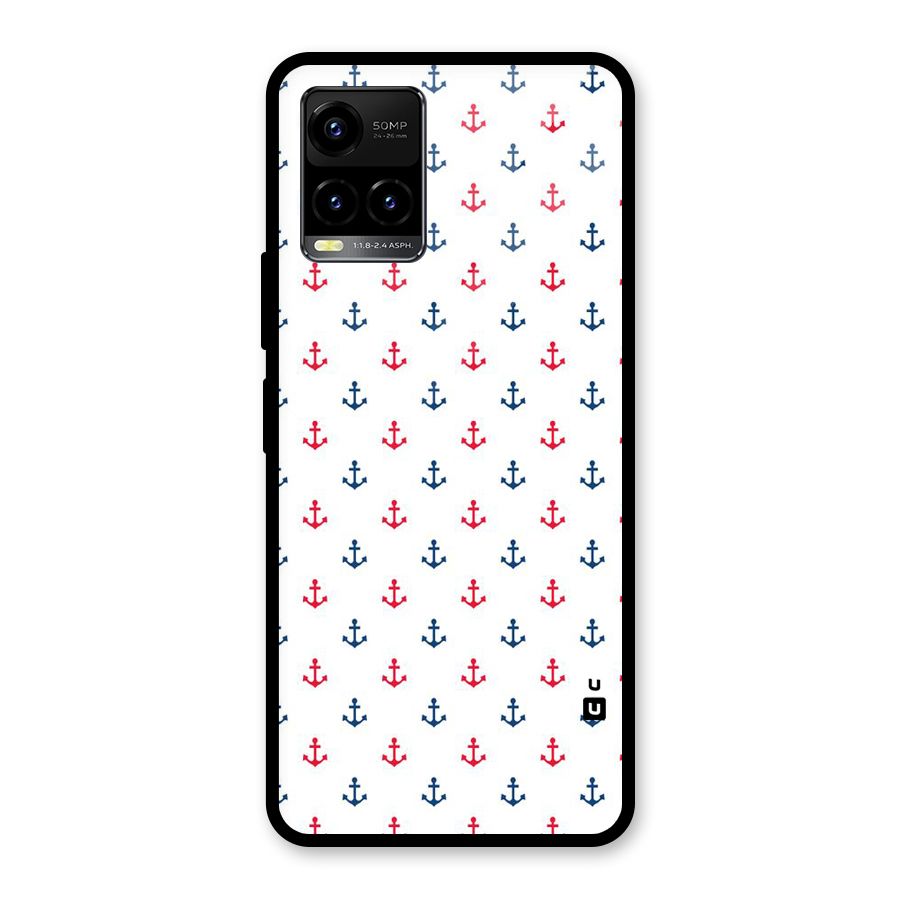 Minimal Anchor Pattern Glass Back Case for Vivo Y21T