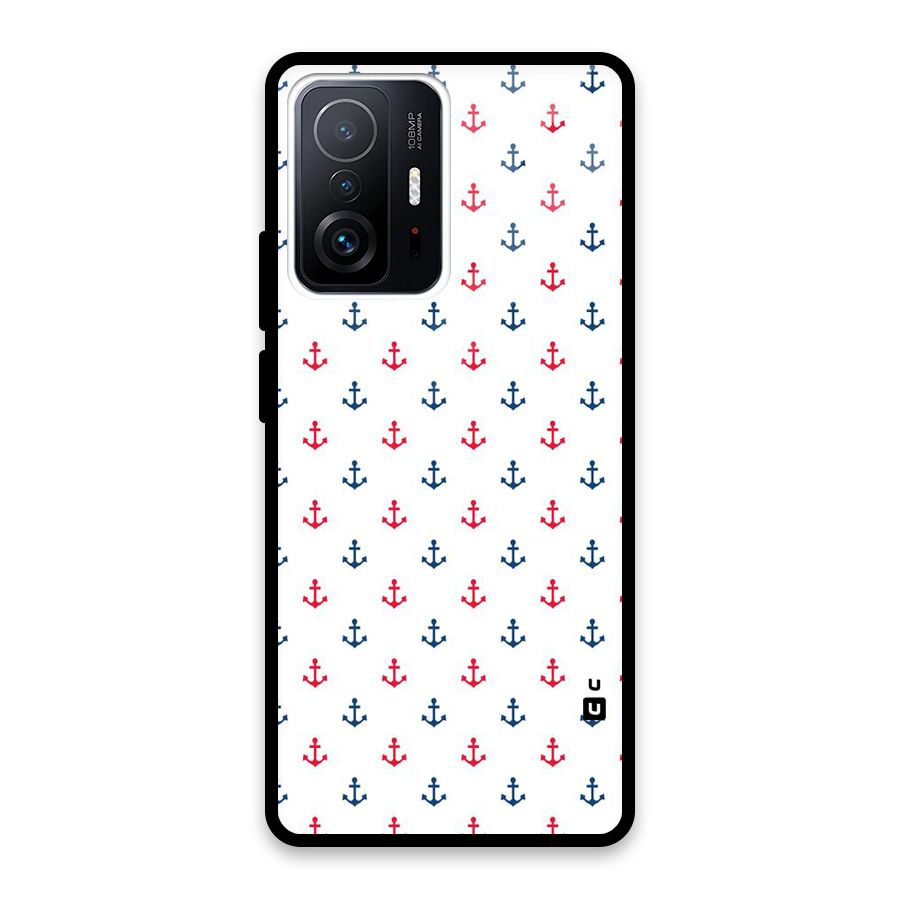 Minimal Anchor Pattern Glass Back Case for Xiaomi 11T Pro