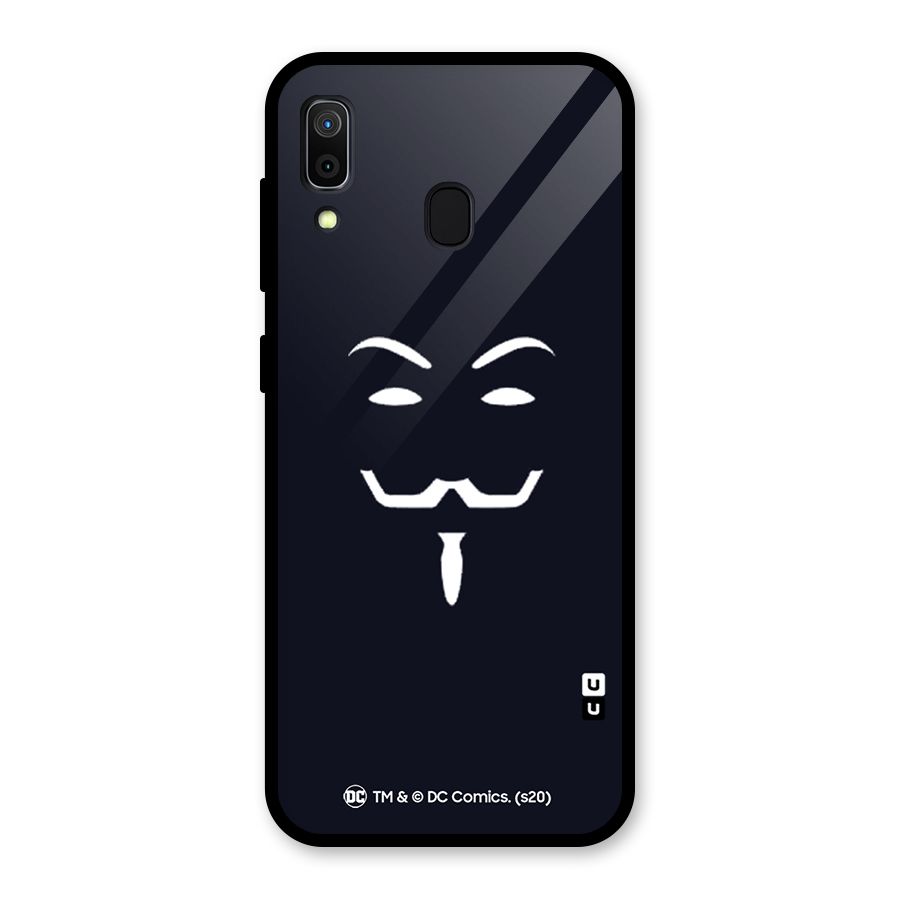 Minimal Anonymous Mask Glass Back Case for Galaxy A30