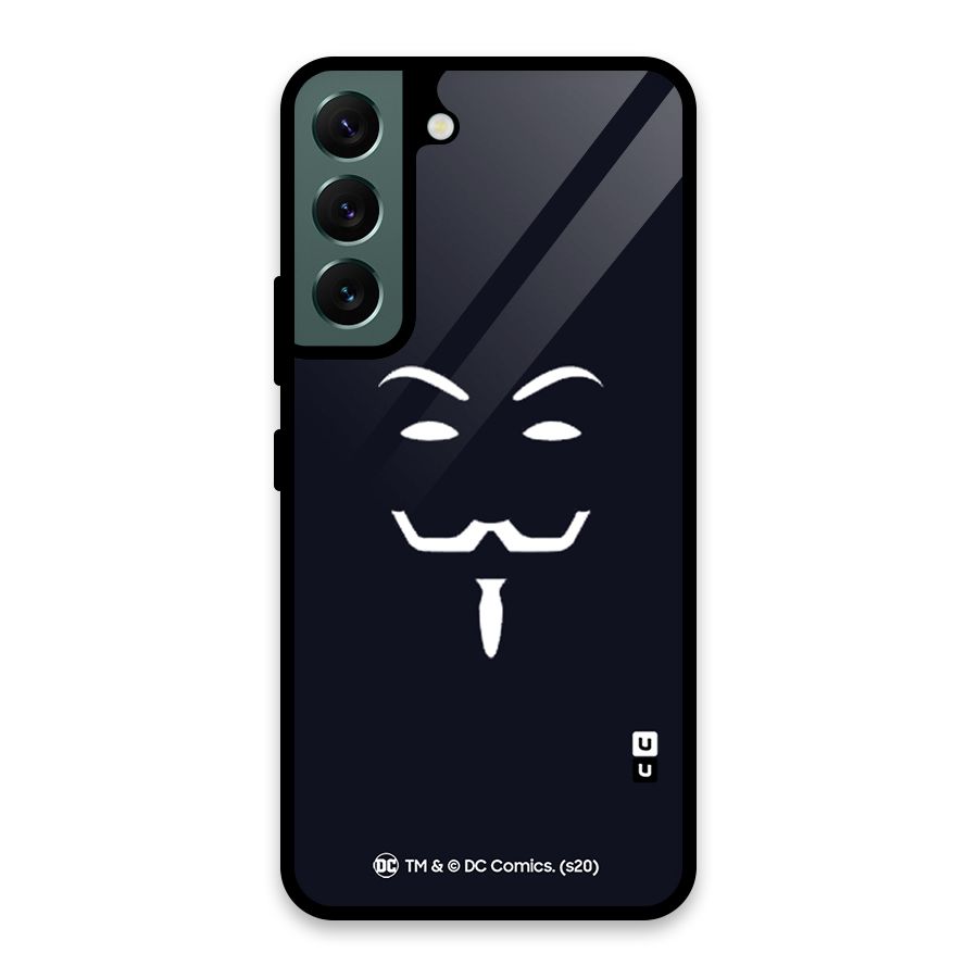 Minimal Anonymous Mask Glass Back Case for Galaxy S22 5G
