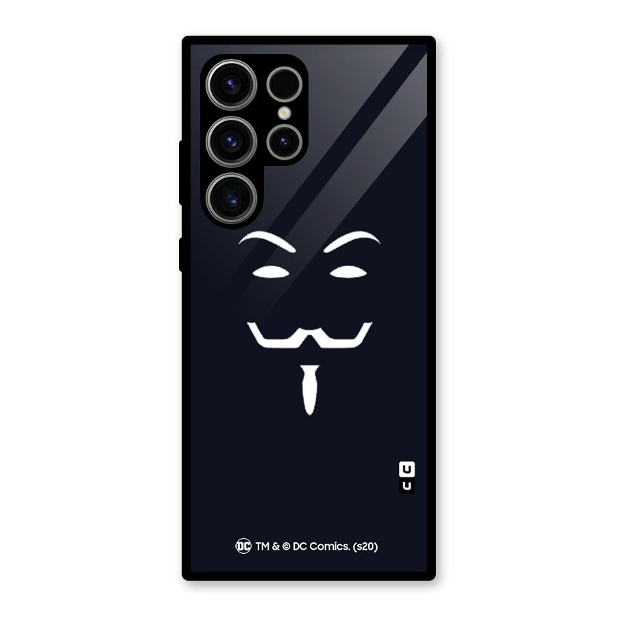 Minimal Anonymous Mask Glass Back Case for Galaxy S23 Ultra