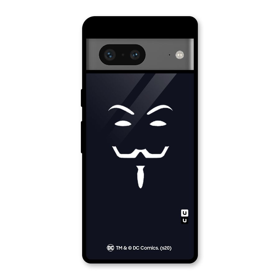 Minimal Anonymous Mask Glass Back Case for Google Pixel 7