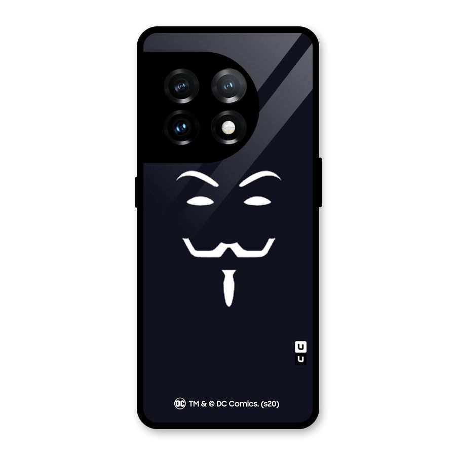 Minimal Anonymous Mask Glass Back Case for OnePlus 11