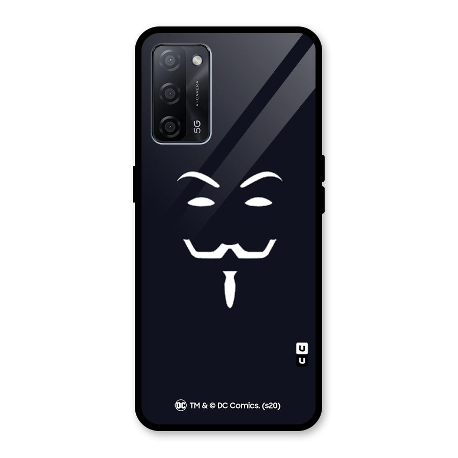 Minimal Anonymous Mask Glass Back Case for Oppo A53s 5G