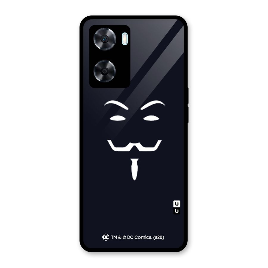 Minimal Anonymous Mask Glass Back Case for Oppo A77