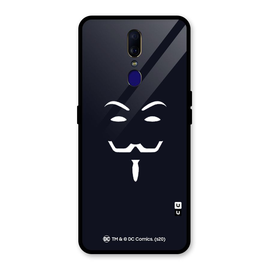Minimal Anonymous Mask Glass Back Case for Oppo F11