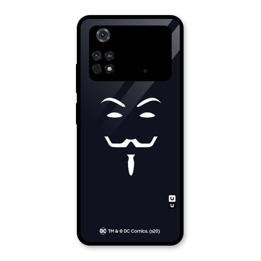 Minimal Anonymous Mask Glass Back Case for Poco M4 Pro 4G