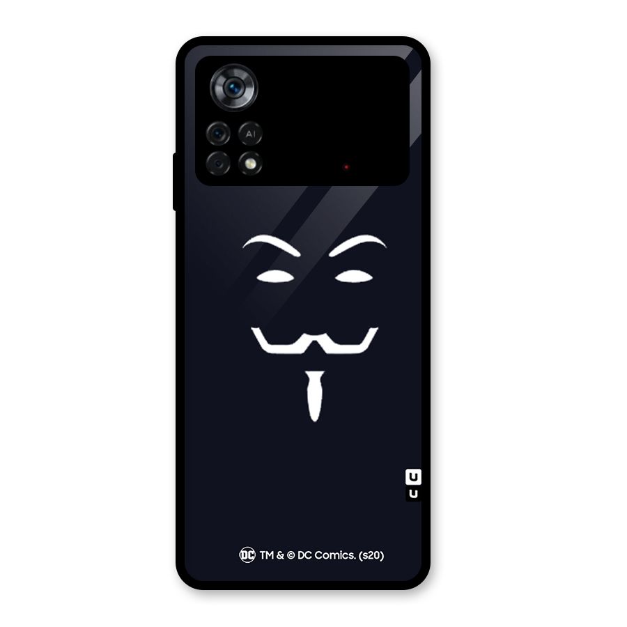 Minimal Anonymous Mask Glass Back Case for Poco X4 Pro 5G
