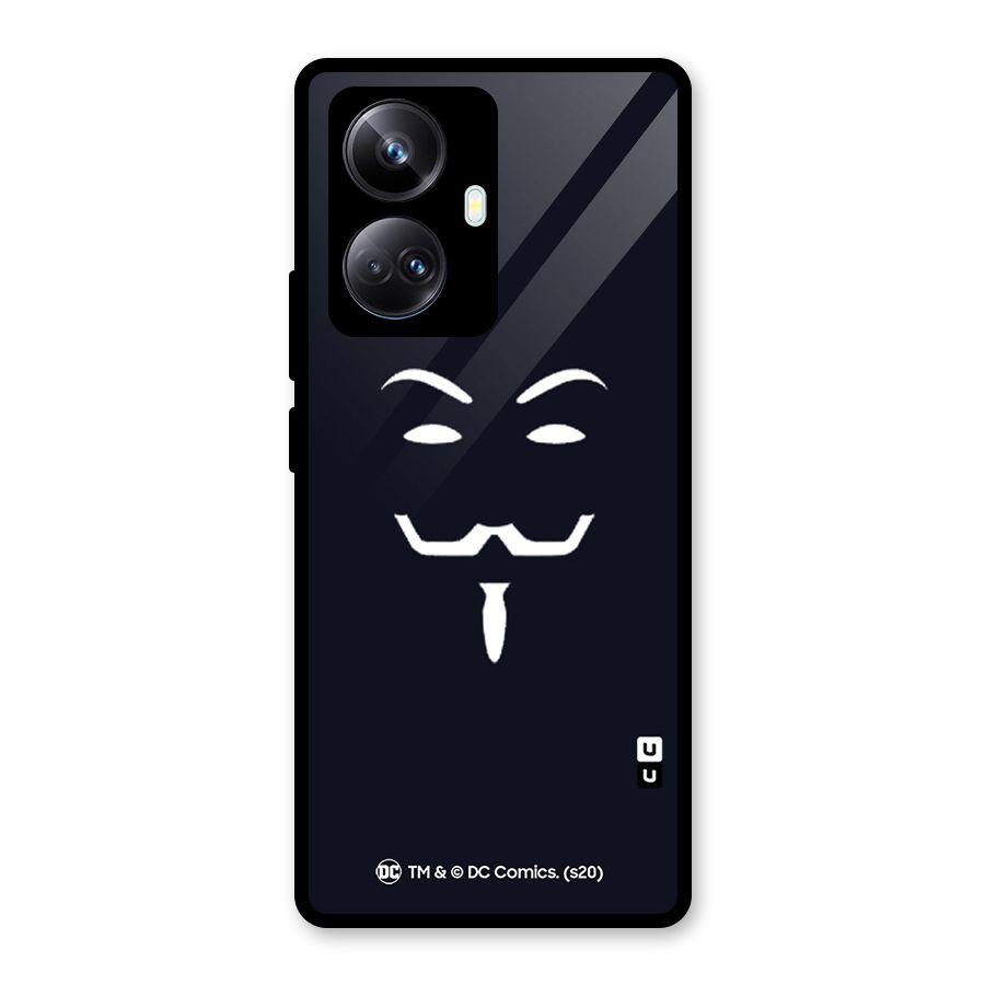 Minimal Anonymous Mask Glass Back Case for Realme 10 Pro Plus