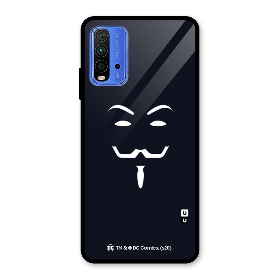 Minimal Anonymous Mask Glass Back Case for Redmi 9 Power