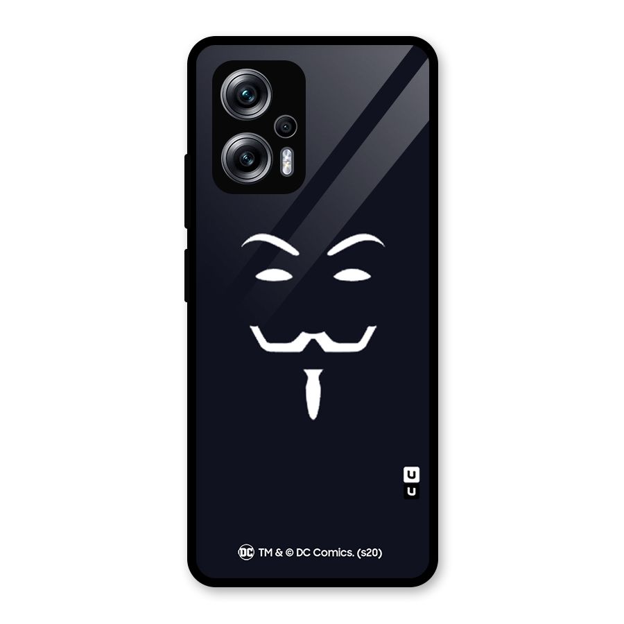 Minimal Anonymous Mask Glass Back Case for Redmi K50i