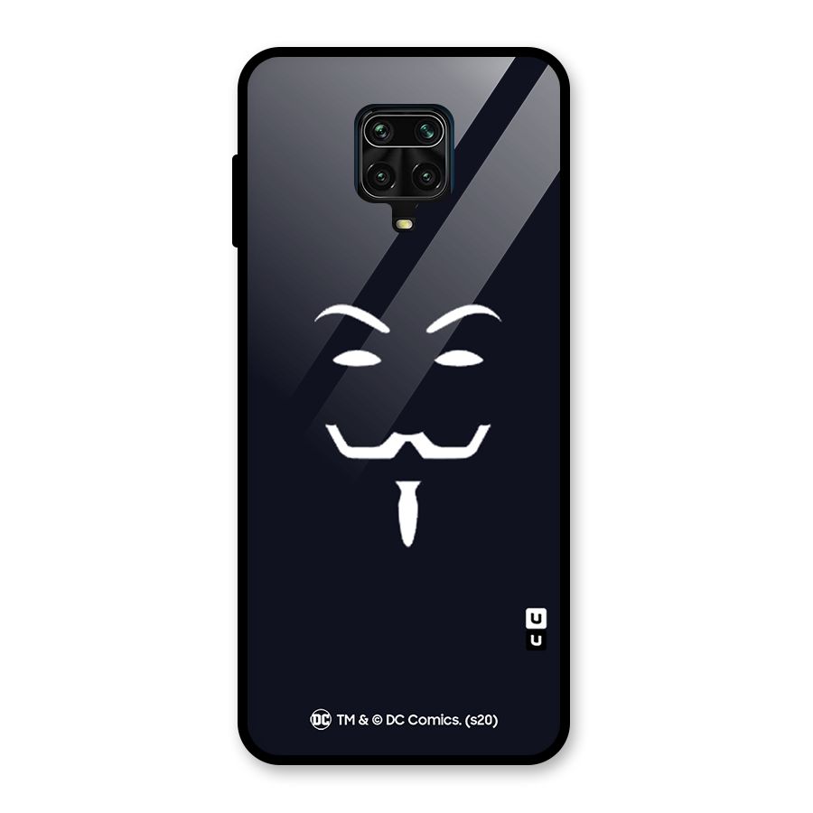 Minimal Anonymous Mask Glass Back Case for Redmi Note 10 Lite