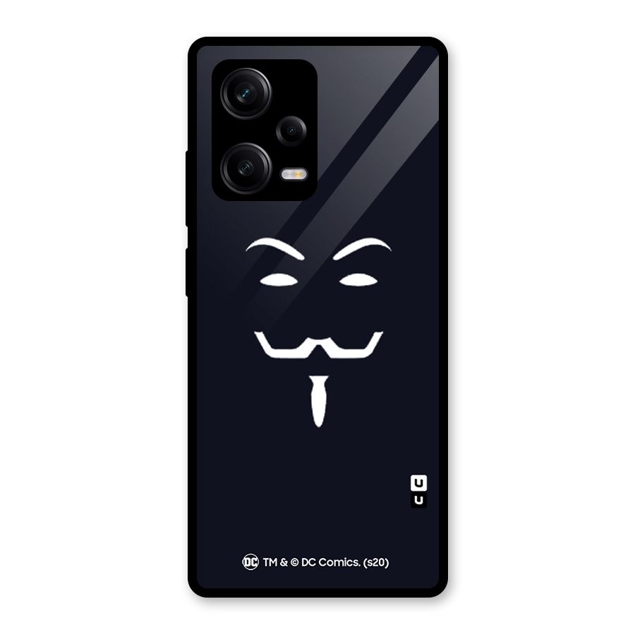 Minimal Anonymous Mask Glass Back Case for Redmi Note 12 Pro
