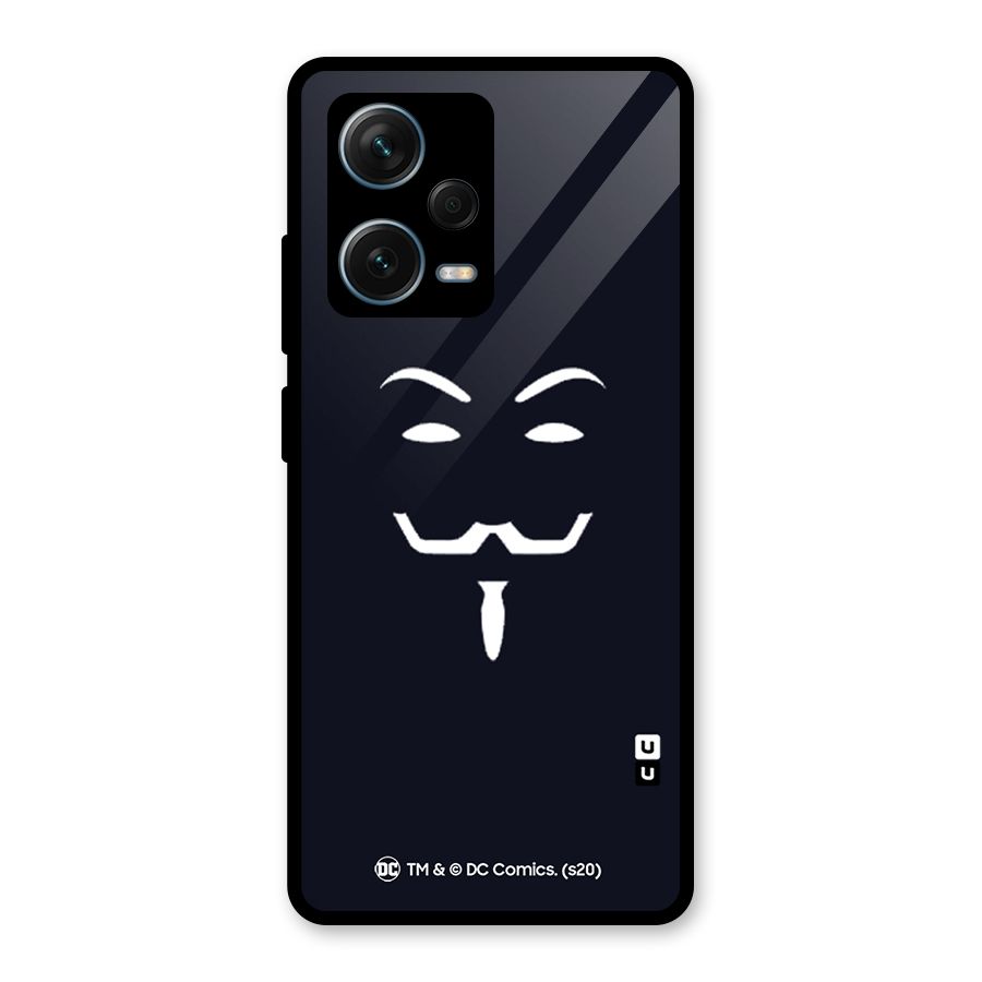 Minimal Anonymous Mask Glass Back Case for Redmi Note 12 Pro Plus 5G