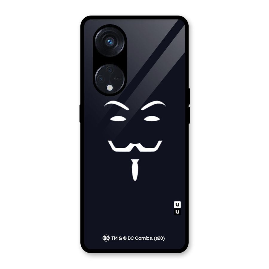 Minimal Anonymous Mask Glass Back Case for Reno8 T 5G
