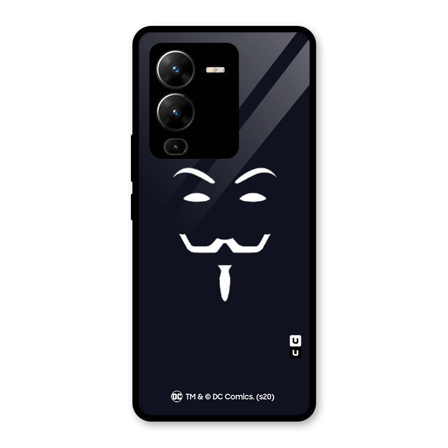 Minimal Anonymous Mask Glass Back Case for Vivo V25 Pro
