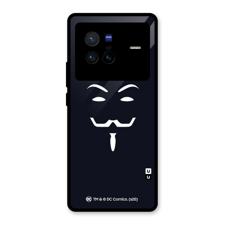 Minimal Anonymous Mask Glass Back Case for Vivo X80