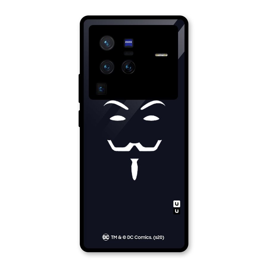 Minimal Anonymous Mask Glass Back Case for Vivo X80 Pro