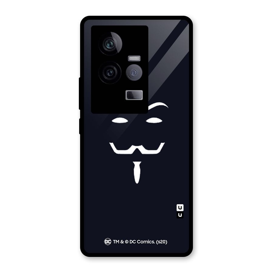 Minimal Anonymous Mask Glass Back Case for Vivo iQOO 11 5G