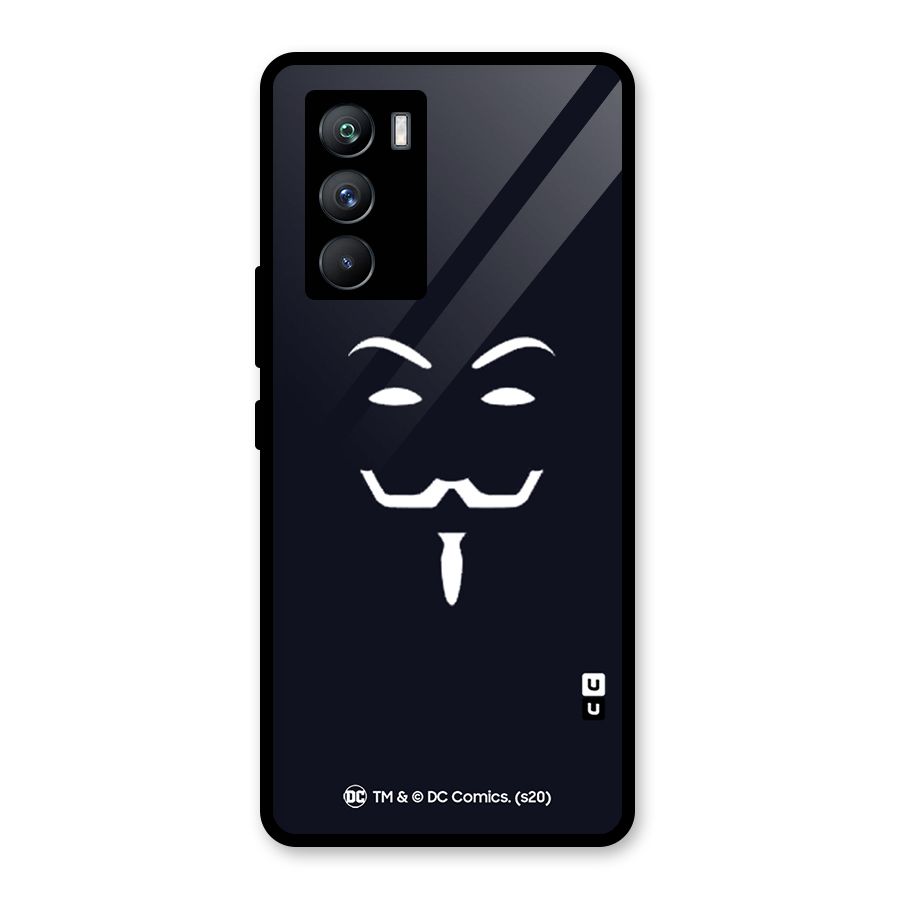 Minimal Anonymous Mask Glass Back Case for Vivo iQOO 9 SE
