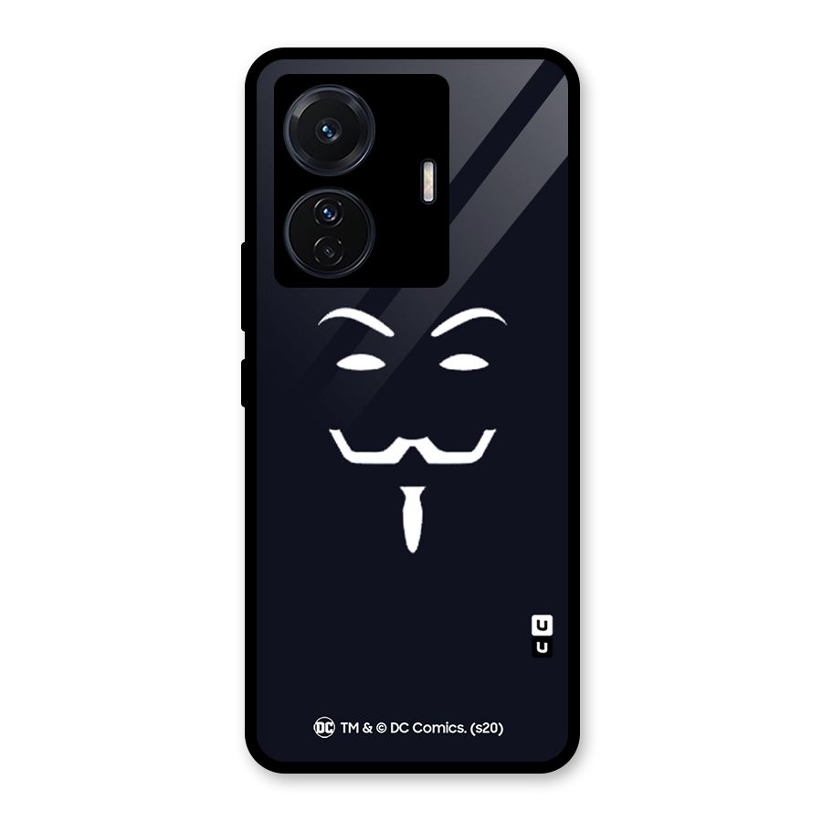 Minimal Anonymous Mask Glass Back Case for Vivo iQOO Z6 Pro