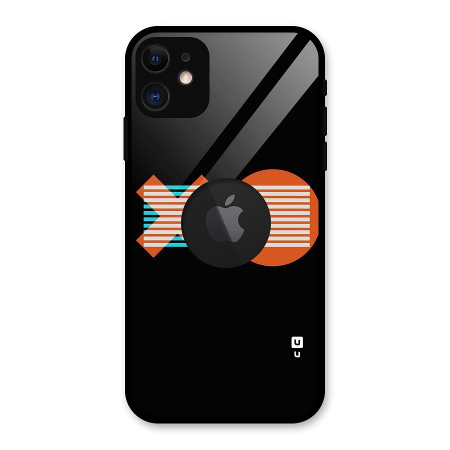 Minimal Art Glass Back Case for iPhone 11 Logo Cut