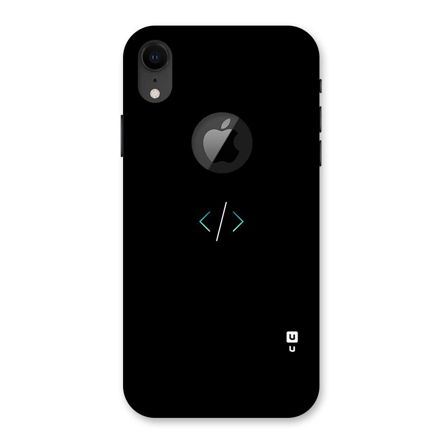 Minimal Dark Coding Back Case for iPhone XR Logo Cut