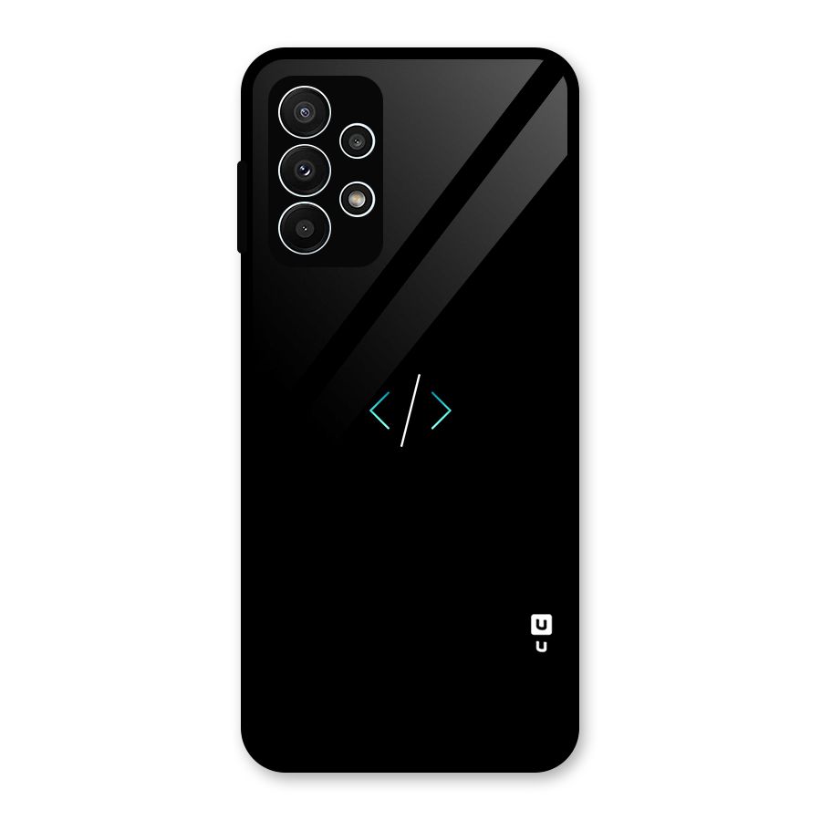 Minimal Dark Coding Glass Back Case for Galaxy A23