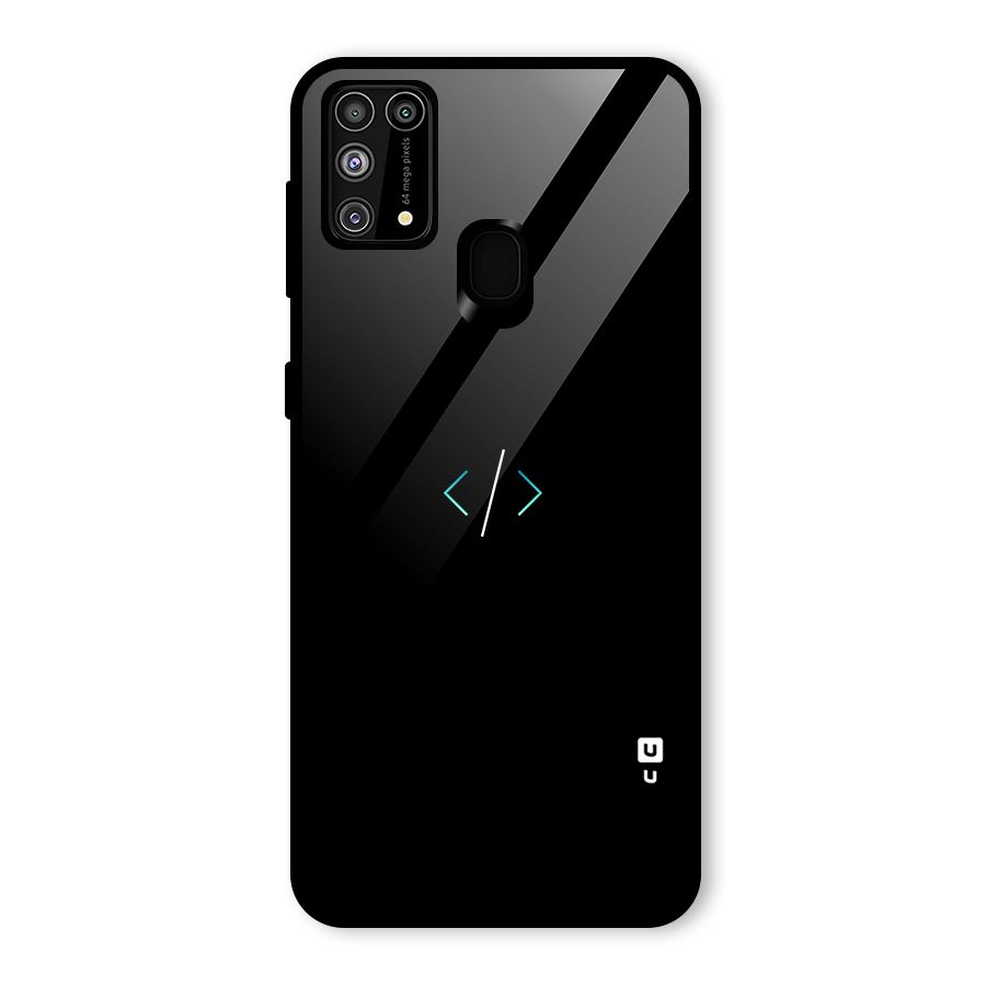 Minimal Dark Coding Glass Back Case for Galaxy F41