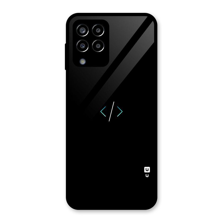 Minimal Dark Coding Glass Back Case for Galaxy M33