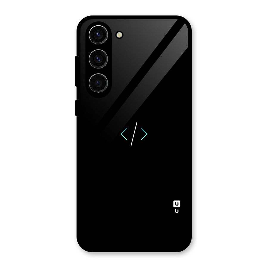 Minimal Dark Coding Glass Back Case for Galaxy S23 Plus
