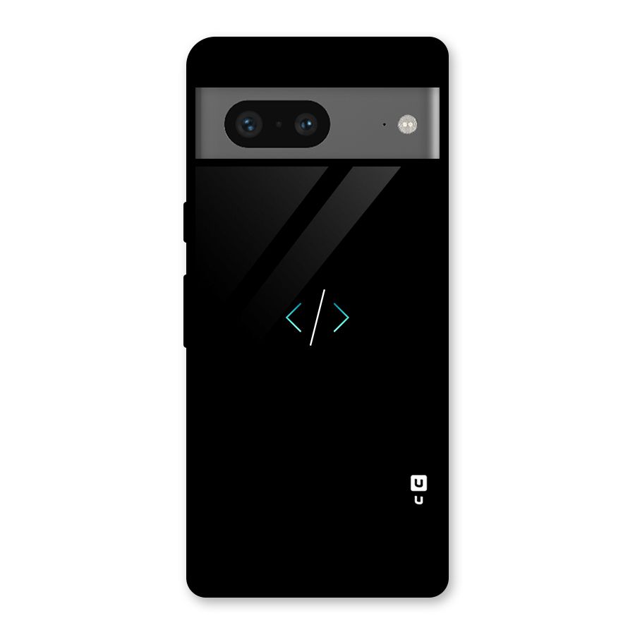 Minimal Dark Coding Glass Back Case for Google Pixel 7