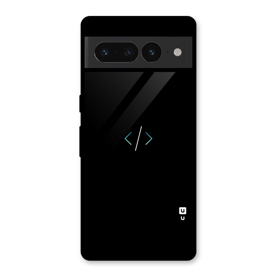 Minimal Dark Coding Glass Back Case for Google Pixel 7 Pro