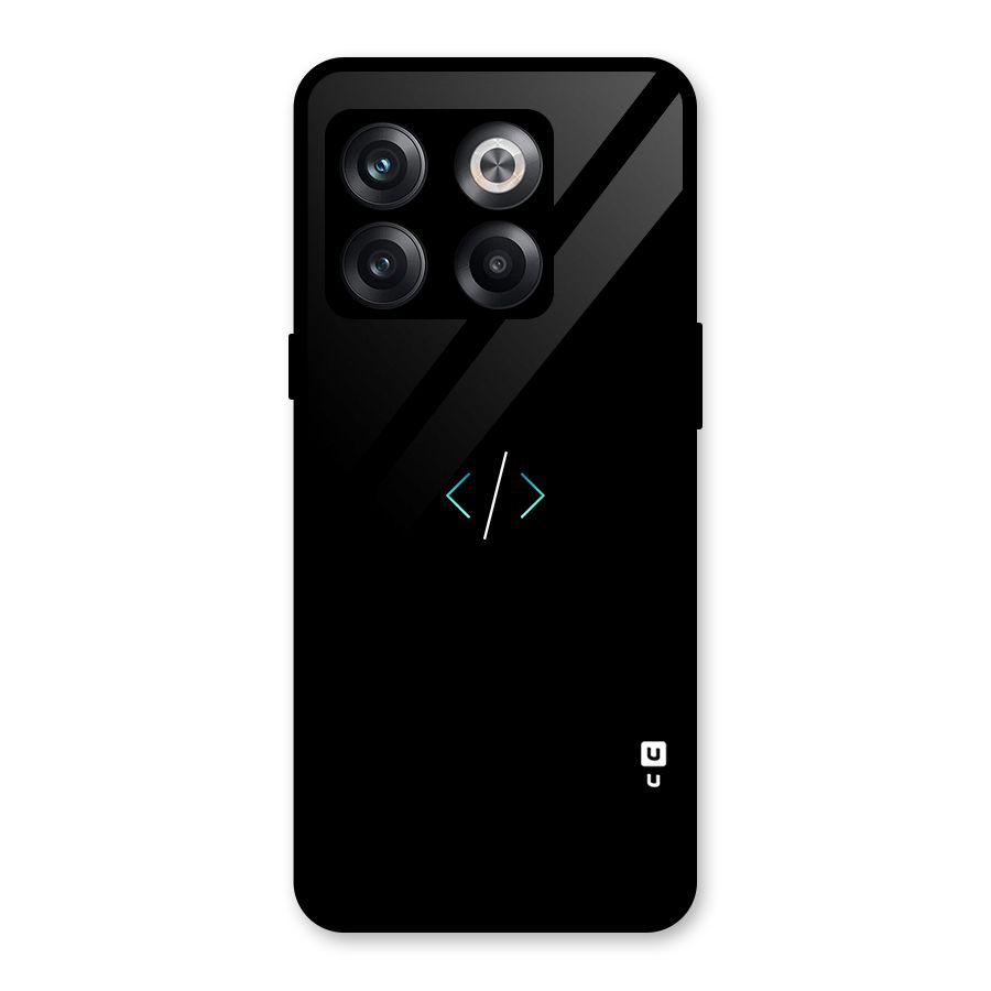 Minimal Dark Coding Glass Back Case for OnePlus 10T
