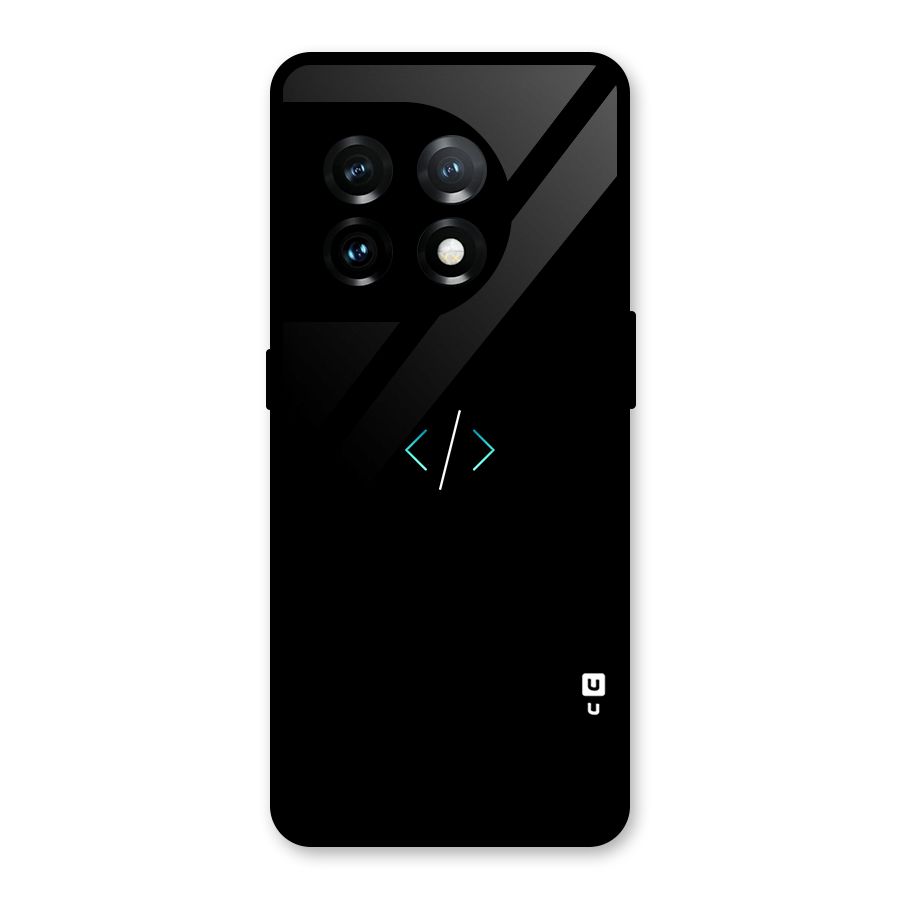 Minimal Dark Coding Glass Back Case for OnePlus 11