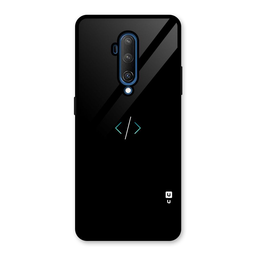 Minimal Dark Coding Glass Back Case for OnePlus 7T Pro