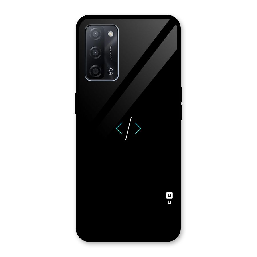 Minimal Dark Coding Glass Back Case for Oppo A53s 5G