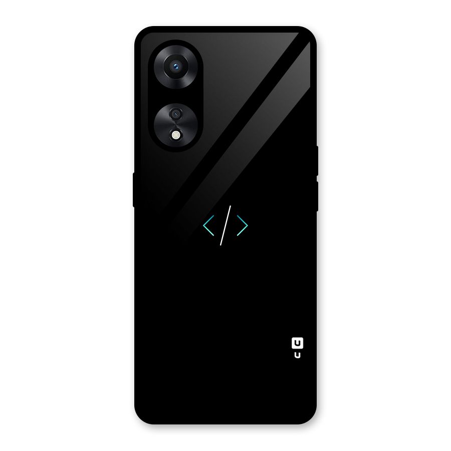 Minimal Dark Coding Glass Back Case for Oppo A78