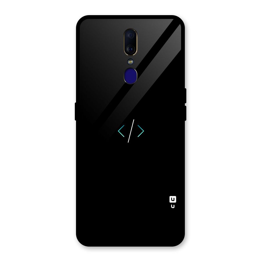 Minimal Dark Coding Glass Back Case for Oppo F11