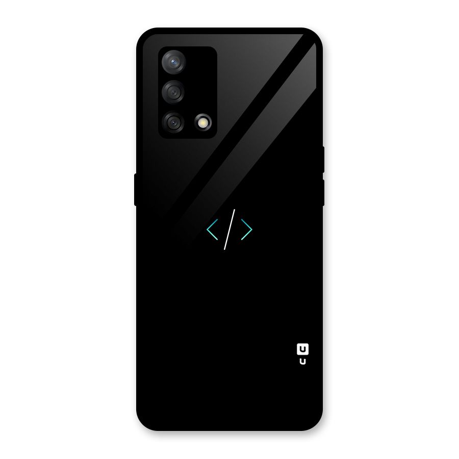 Minimal Dark Coding Glass Back Case for Oppo F19
