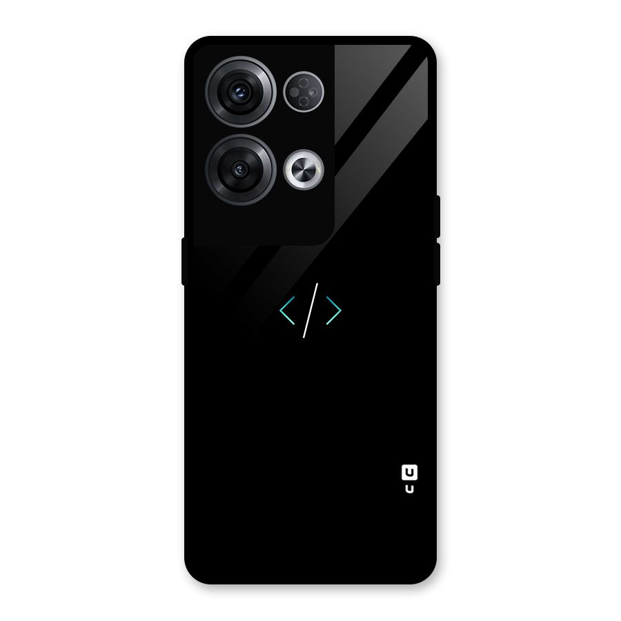 Minimal Dark Coding Glass Back Case for Oppo Reno8 Pro 5G