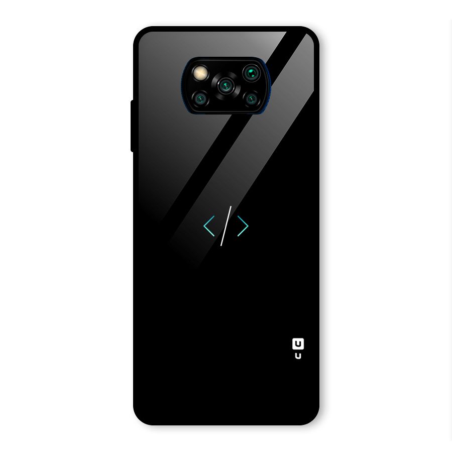 Minimal Dark Coding Glass Back Case for Poco X3 Pro