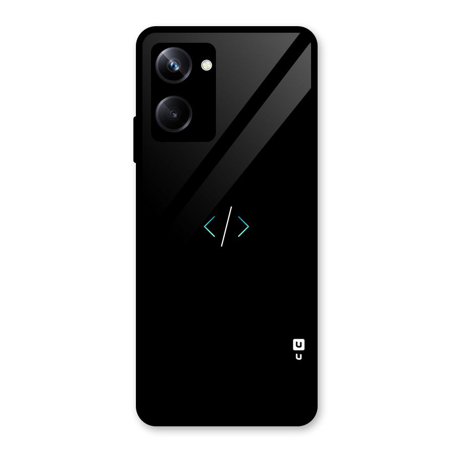 Minimal Dark Coding Glass Back Case for Realme 10 Pro
