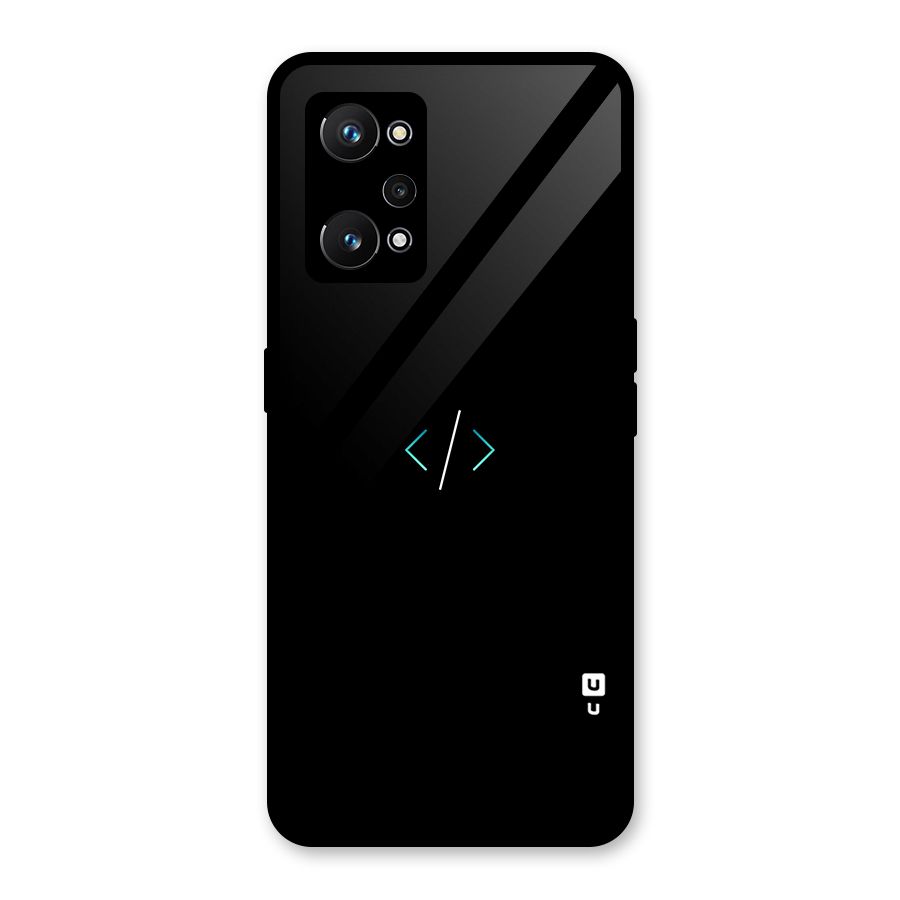 Minimal Dark Coding Glass Back Case for Realme GT Neo 3T